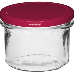 Słoik Prosty 235ml(fi82) Z Zakrętką Bordo 6szt
